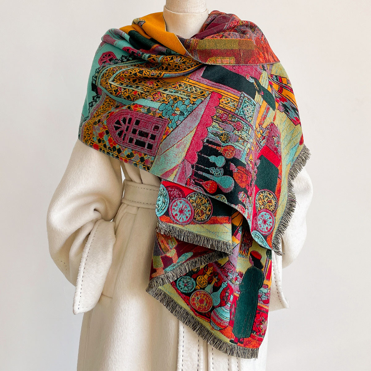 Écharpe en imitation cachemire - Pashmina Wrap Large avis et prix